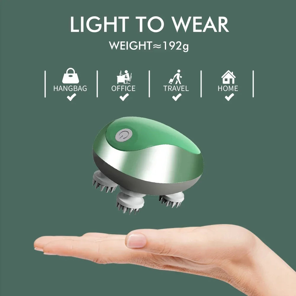 3D Waterproof Electric Head Massager Wireless Scalp Massage Promote Hair Growth Body Relax Massager Nourishes Hair Pet Supplies
